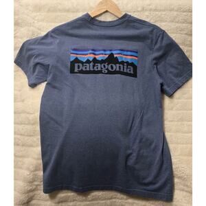 Patagonia Men's P-6 Logo Responsibili-Tee Short Sleeve T-Shirt Blue